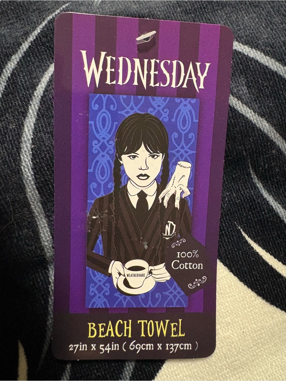 Wednesday Addams Graphic Beach Towel - Kids Size